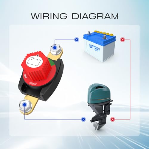 Side Post Battery Disconnect Switch, CNAODUN Battery Disconnect Switch12-48V, Car Battery Disconnect Switch for Car RV Boat and Vehicle(On/Off) Knob Removable
