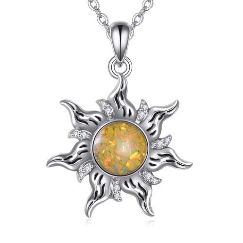 Collier soleil opale argent anti-ternissement pour peau sensible