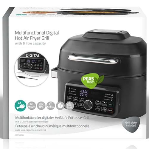 TronicXL Premium Heißluft-Fritteusen-Grill I Heißluftfritteuse Heißluft Friteuse I 6 Liter I 7 Programme I Temperatur einstellbar I Elektro Grill Indoor - PFAS FREI – Bild 7