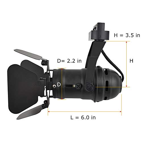 J.LUMI TRK9601 LED Track Light Head, Vintage Industrial Track Light, Line Voltage Track Head for Art Work, Includes 5W LED GU10 Bulb, Not Dimmable, Black - Image 3