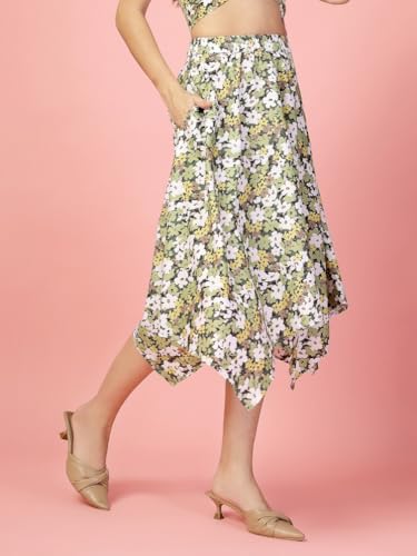 Image of OOMPH! Long Skirts for Women with Handkerchief Hem