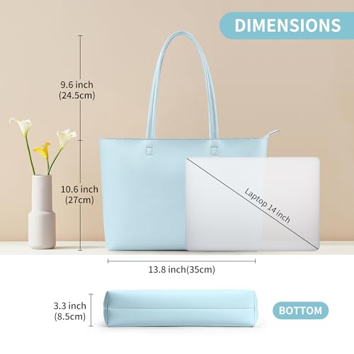 Image of KALIDI Tote Bag Zipper Shoulder Bag Faux Leather Purses Satchel for Women Casual Handbag Work Dating College