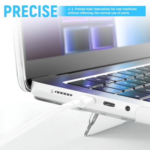 Image of ZORBES Case Cover Compatible with 2026 MacBook Neo A3404, 13 inch Transparent MacBook Neo Cover with Folding Desk Stand, Precise Cutouts & Ventilated Design, Slim Hard Shell Laptop Case, Matte White