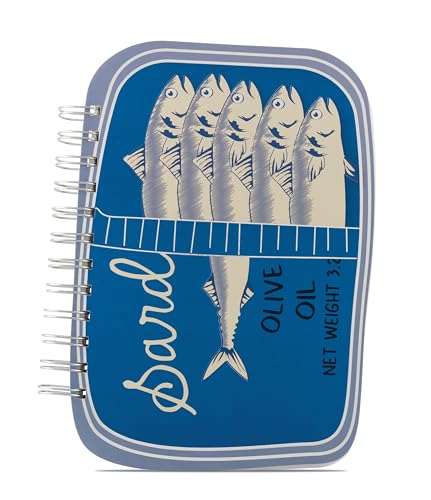 Image of NPW Sardine Tin Notebook - Spiral-Bound Novelty Journal, Quirky Stationery for Writers, Foodies & Office Gifts