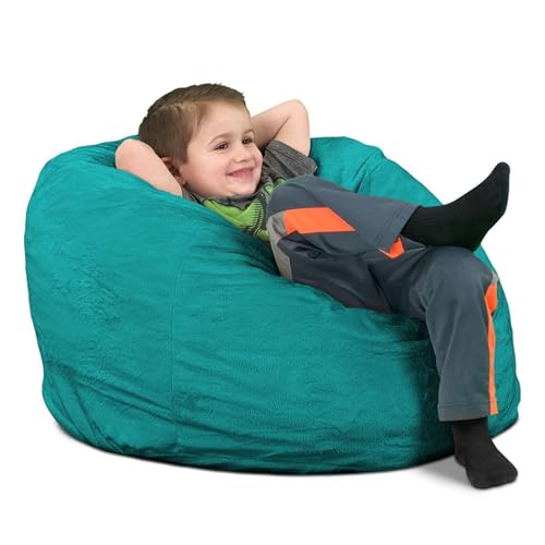 Ultimate Sack Kids Bean Bag Chair, Oversize Bean Bag Chair for Adults, Comfy Chair Bean Bag Couch Lounge Sofa Loveseat Furniture | Teal Suede