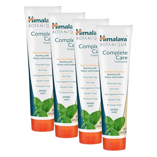 Himalaya Botanique Simply Mint Complete Care Toothpaste Refreshing Mint Flavour | Strong Teeth | Healthy Gums | Fresh Breath - 150g (Confezione da 4)