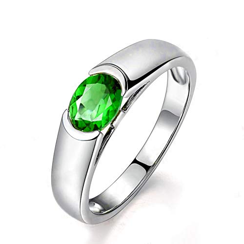 Bague fiançailles argent zirconium vert KnSam, cadeau de mariage