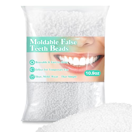 Sukh 10.9oz Thermoplastic Denture Adhesive Beads – Tooth Repair Kit,Repair Denture Fit,Thermoplastic Beads for Tooth Fix,Partial Denture Wearers, Teeth,Tighten and Refit Denture Liner
