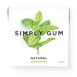 Simply Gum | Natural Chewing Gum | Spearmint | Pack of Six (90 Pieces Total) | Plastic Free +...