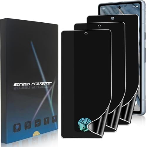 zonyee 3 Pack Privacy Screen Protector for Google Pixel 7A [Not Glass], Anti-Spy Full Adhesive Soft Flexible TPU Film for Google Pixel 7A,3D Curve Fit,[Support Fingerprint Reader][Scratch Resistant]