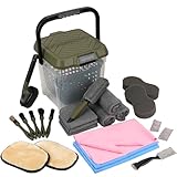 [ネセクト] 洗車セット25点 耐荷重100kg 踏み台バケツ＆収納バスケット付属 ミニバン&SUV グリットガード 洗車用品[日本国内企画品]