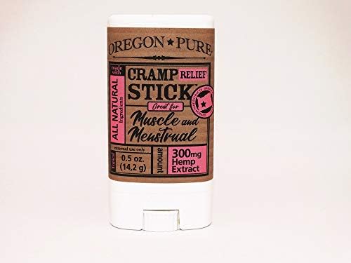 Oregon Pure Cramp Stick: PMS Cramp Relief, All Natural Fast Acting Hemp. Rub on Lower Abdominal, Lower Back and Muscle Cramping Relief