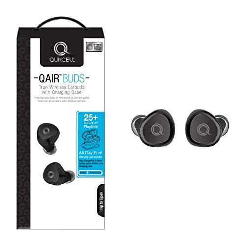 Quikcell QAIR Buds True Wireless Earbuds with Charging Case (Black)