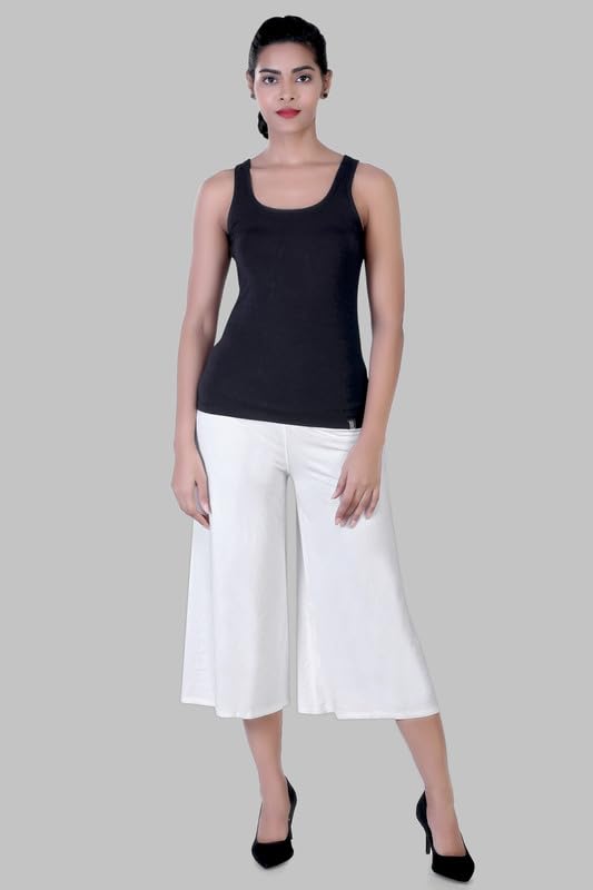 Image of Women's Viscose Calf-Length Palazzo Pants