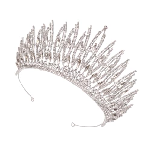 Couronne de mariée baroque en matériau inaltérable et tiare argentée chic