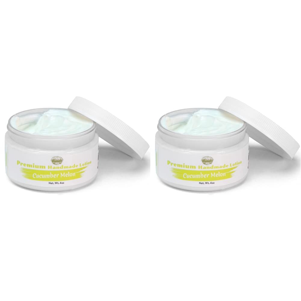 360Feel Cucumber Melon Body Lotion - Moisturizing Coconut & Olive Oil - Non-greasy Formula - Gentle for Sensitive Skin - Infused with Essential Oils - Everyday Use Cream - 4 Fl Oz (Pack of 2)