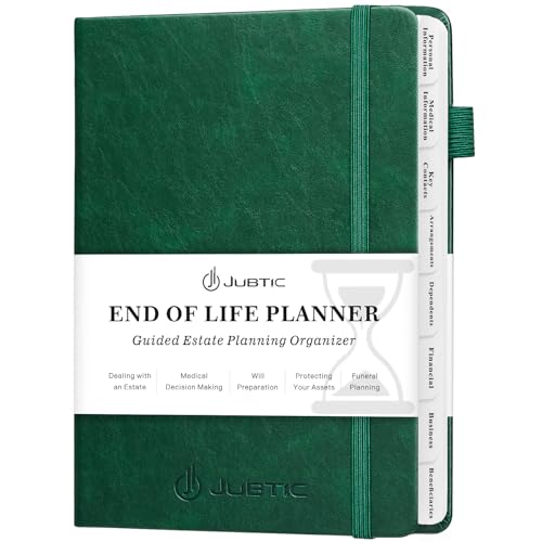 End of Life Planner, Estate Planning Organizer, Death Planner with Labels, Just in Case I Die Book Organizer, Will Preparation, Funeral Planning, Final Arrangements Notebook (5.6 * 8.5”)-Dark Green
