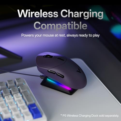 Image of Rapoo VT2 MAX Wireless Gaming Mouse, True 8K Wireless Polling Rate, 53g Lightweight, Up to 750 Hr Battery, Nordic nRF54L15 MCU, 120-Million Optical Switch, 10 Programmable Buttons, Macro Enabled