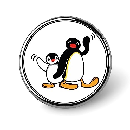 ブローチ ピングー キャラクター ペンギン ピンバッジ 丸い 徽章 金属バッジピン 丸型ボタンバッジ デコレーション タックピン ピンブローチ ボタンブローチ 合金製 メンズ レディース アクセサリー ネクタイピン おしゃれ ギフト かわいい