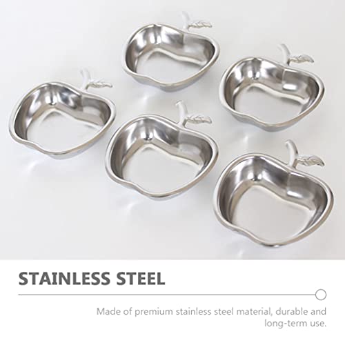 Besportble 2Pcs Dipping Sauce Dish Stainless Steel Apple Shaped Ramekin Sushi Dipping Bowl Melamine Small Sauce Bowl Vinegar Soy Seasoning Dishes #TOP5