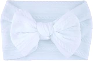 عصابة رأس للأطفال مع فيونكة كبيرة، (ابيض قطع 1, للاطفال)