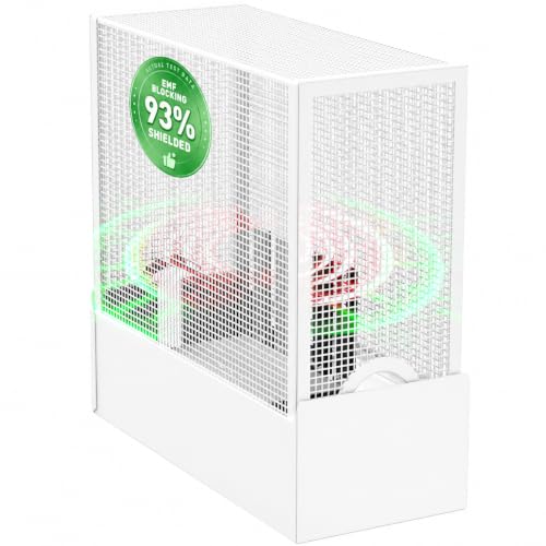 EMF Blocker for Home, Large WiFi Router Cover EMF Protection, Blocks 93% of Router EMF & 5G Emissions Faraday Cage, Uninterrupted Use WiFi Signal Blocker for Office Bedroom Nursery (Pearl White)