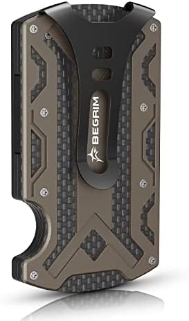 BEGRIM Wallet For Men - Slim Aluminum Metal Money Clip RFID Blocking, Holds up 15 Cards with Cash Clip. Ultra-Thin Minimalist Wallet, Rose Gold