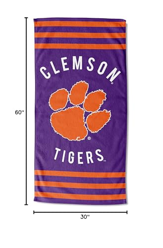Image of Northwest NCAA Clemson Tigers Unisex-Adult Beach Towel, 30 inch x 60 inch, Stripes (Pack of 6)