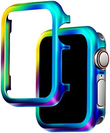 Falandi for Apple Watch Case Colorful Metal iWatch Case Face Cover Protective Frame for Apple Watch Series 5/4/3/2/1 (Colorful, 38mm)