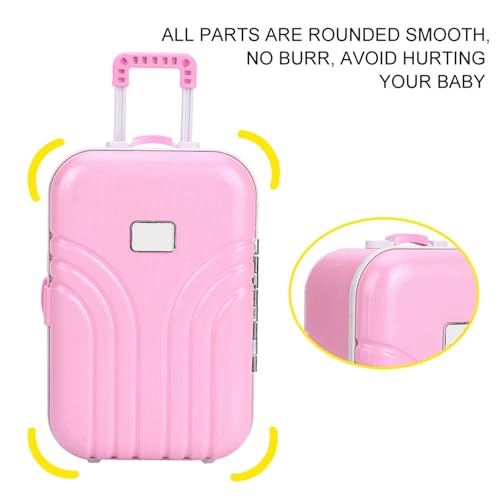 Doll Suitcase Toy Case Cute Plastic Trolley Suitcase Mini Luggage Box Doll Accessories (A)3
