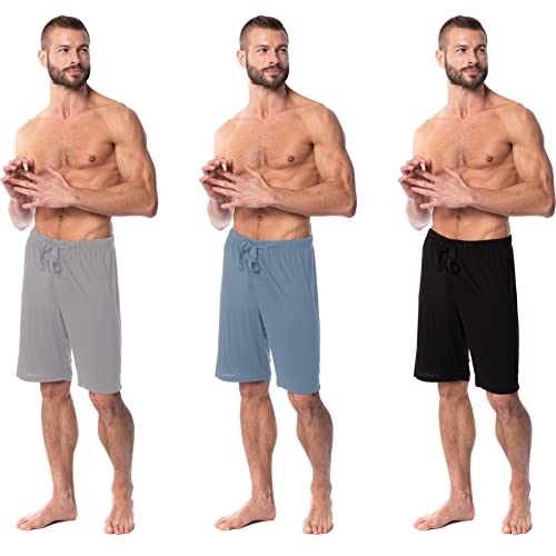 AMERICAN HEAVEN Mens 3 Pack Ultra Soft Cotton Rayon Pajama Short Pants | Lightweight Lounge & Sleep Bottoms3