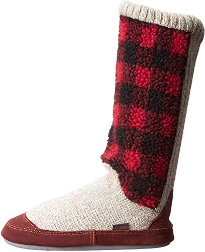 Acorn womens Slouch Boot Slipper, Buffalo Check, 6.5-7.5 US