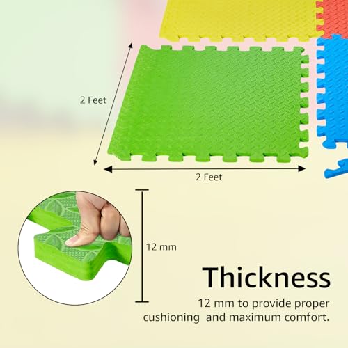 Image of Amazon Basics Interlocking Puzzle Exercise Mat | EVA Foam |Suitable for Floor Protection
