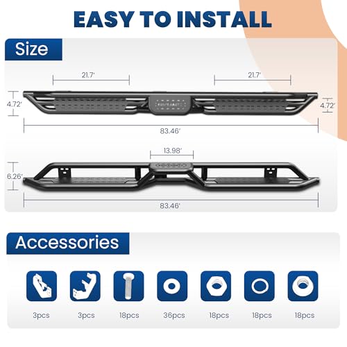 Estribos laterales para Dodge Ram 1500 Crew Cab 2019-2024 miniatura 6