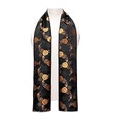 YOHOWA Men Fashion Silk Scarf Lightweight Long Classic Black Gold Floral Winter Scarves Neckerchief...