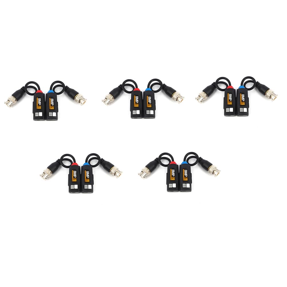 Wiring Connecting Terminals - 5 Pairs 8MP BNC Video Balun Connector Transmission Twisted Pair Transmitter CCTV Cable Support HD 8MP AHD/CVI/TVI Camera