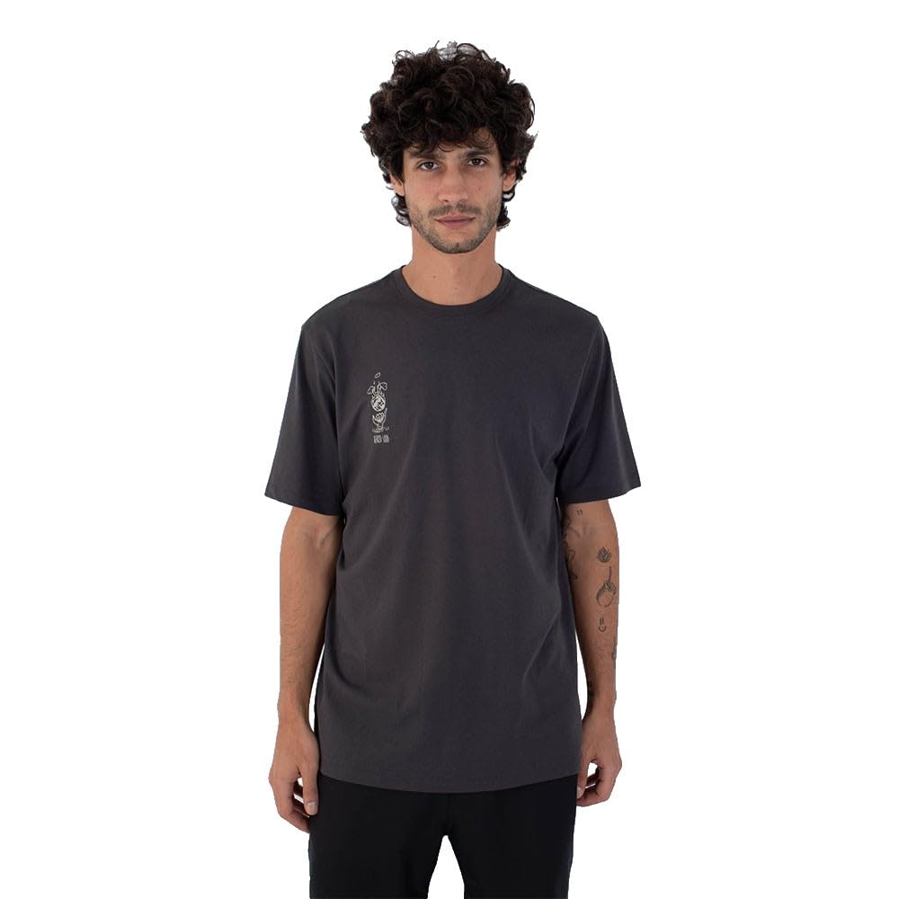 Hurley Mens Short Sleeve H2o Dri Storm Chasing T-Shirt, Gray, XS EU