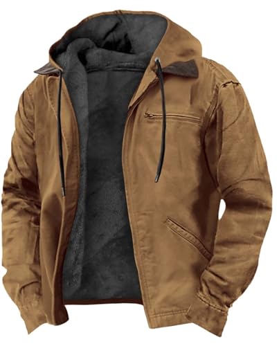 Scapodo Hooded Zip Fleece Lined Mens Jacket Thick And Lightweight Stylish Casual Warm Fleece Suitable For All Adventures