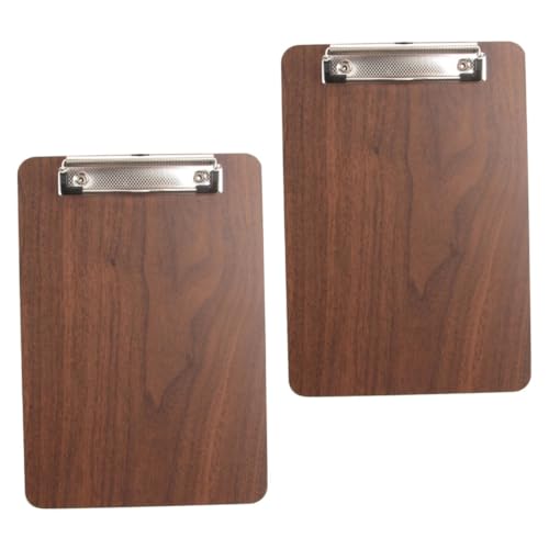 Cabilock 2Pcs Wooden Menu Holder Clip Practical Clipboard for Home Restaurant Lightweight Design Rounded Corners for Safety for Menus and Notes