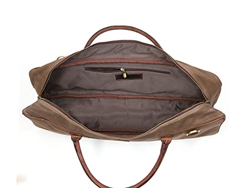 Aaron Leather Goods Canvas Leather Chef Knife Bag with Adjustable/Detachable Shoulder Strap (Seaweed, Canvas) - Image 2