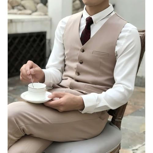 Men's Slim Fit 3 Piece Suit Two Button Business Wedding Prom Tuxedo Suits Blazer & Pants Set for Men3