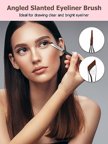 TEOYALL Eyeliner Brush Set, 4 PCS Ultra Thin Slanted Angled Precision Fine Point Eyeliner Brush, Flat Eyebrow Brush - Image 5
