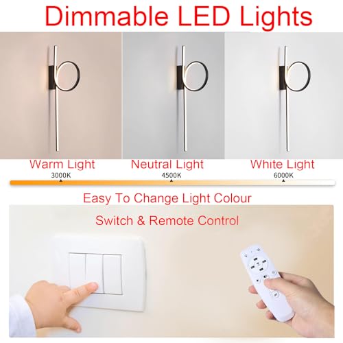 Luz de pared moderna regulable 3000K-6000K de aluminio para pasillos 2