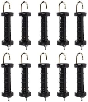CROWNSHOP 10Pcs Electric Fence Handles Door Handles Insulated Spring Tension Gate Handle for Fencing