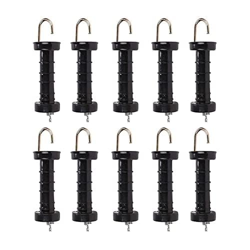 CROWNSHOP 10Pcs Electric Fence Handles Door Handles Insulated Spring Tension Gate Handle for Fencing (10)