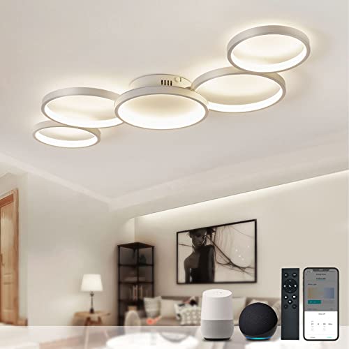 KUCU LED Alexa Smart Deckenleuchte, 100CM Kompatibel Mit Alexa & Google...