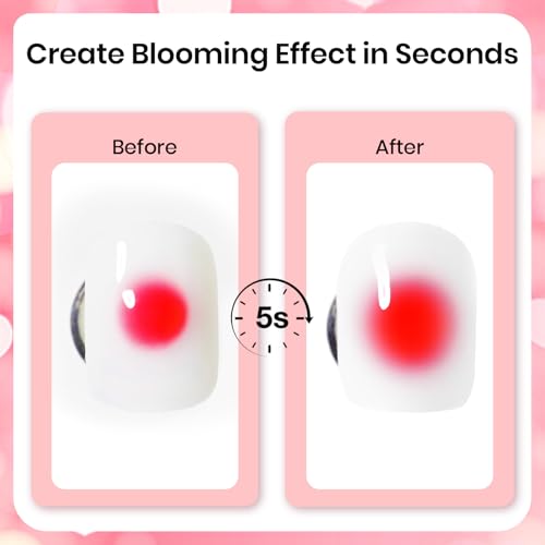 Image of Beetles Blooming Gel Nail Polish Kit - Hema Free Clear Blooming Gel with Red Nail Polish & Nail Art Brush, Soak Off UV /LED for Aura Nails Flower Marble Watercolor Designs DIY Gift Set