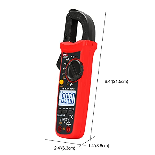 Image of UNI-T UT202F Digital Clamp Meter AC Current TRMS Volt Ohm Amp Meter HVAC Clamp On Multimeter Auto Ranging 6000Counts AC Current Frequency NCV AC DC Voltage Frequency Resistance Continuity Diode Tester