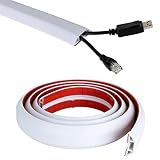 6.5ft Floor Cord Cover Cable Protector, Strong Self-Adhesive Rubber Wire Management Organizer Hider