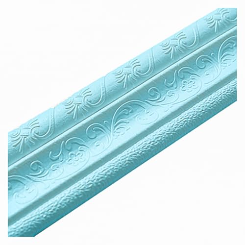 Cozylkx 90"x 3" Self Adhesive Flexible Foam Molding Trim, 3D Sticky Decorative Wall Lines Wallpaper Border for Home, Office, Hotel DIY Decoration, Blue